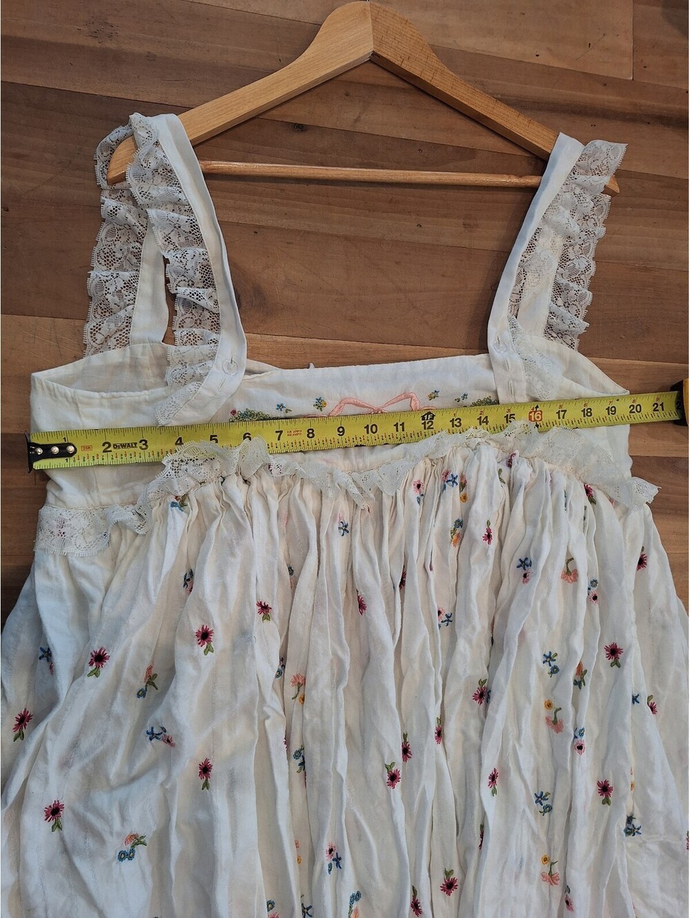 Free People cotton peasant dress. Starlight babydoll, Large. Retail $300, - Picture 5 of 9